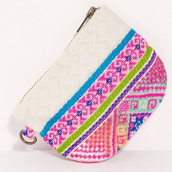 Free People Serape Canvas Zippered Coin Pouch NWT - Picture 4 of 6